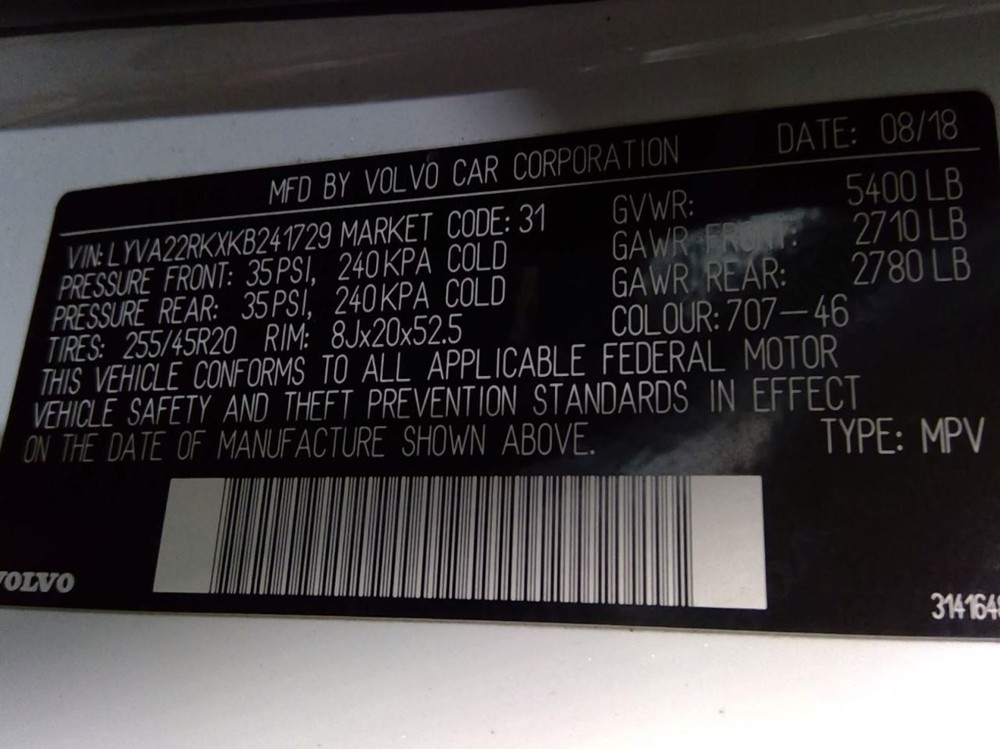 XC60 2019 Transmission Shift 981188