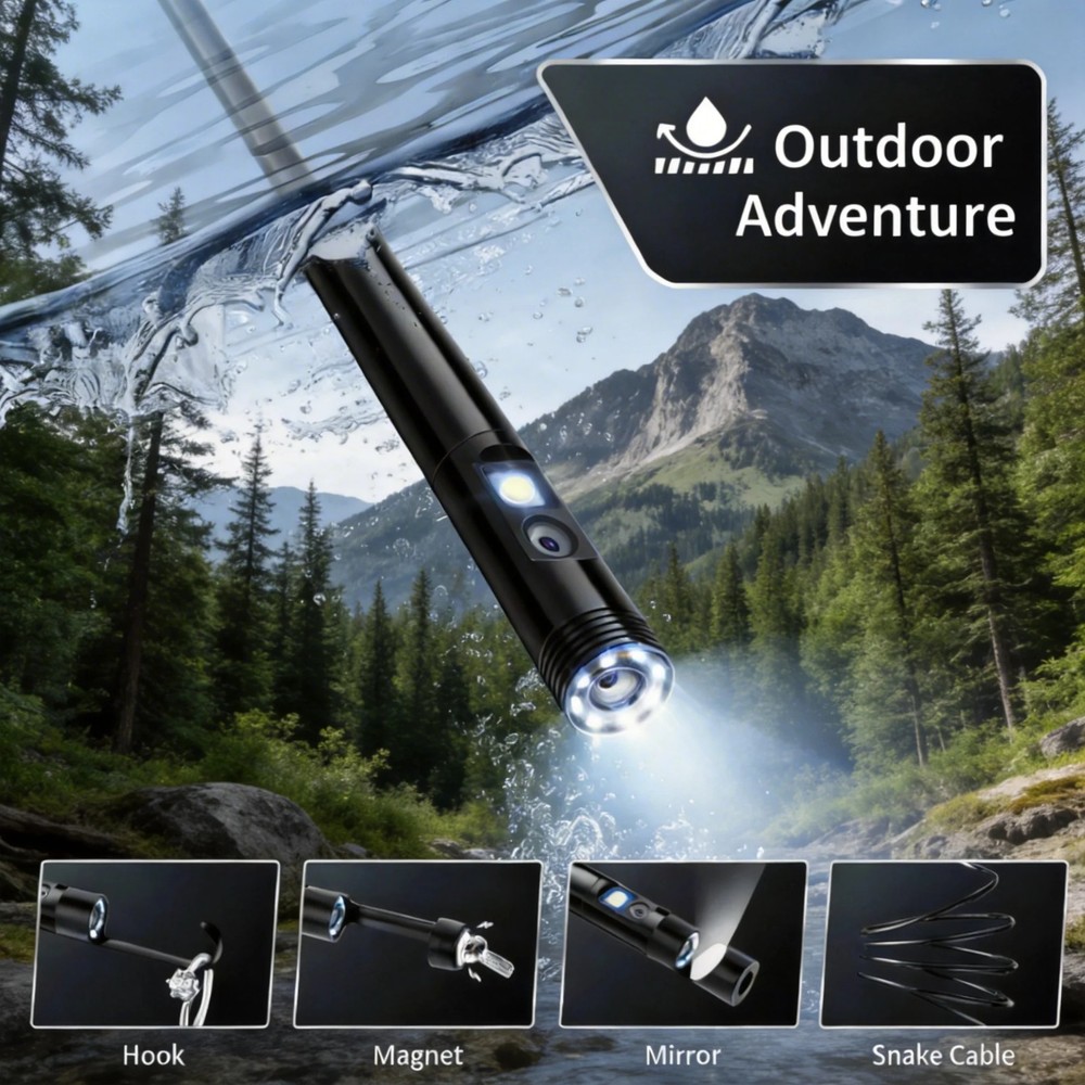 1920P Endoscope Camera 8mm for iPhone Android Type-C Borescope LED IP67