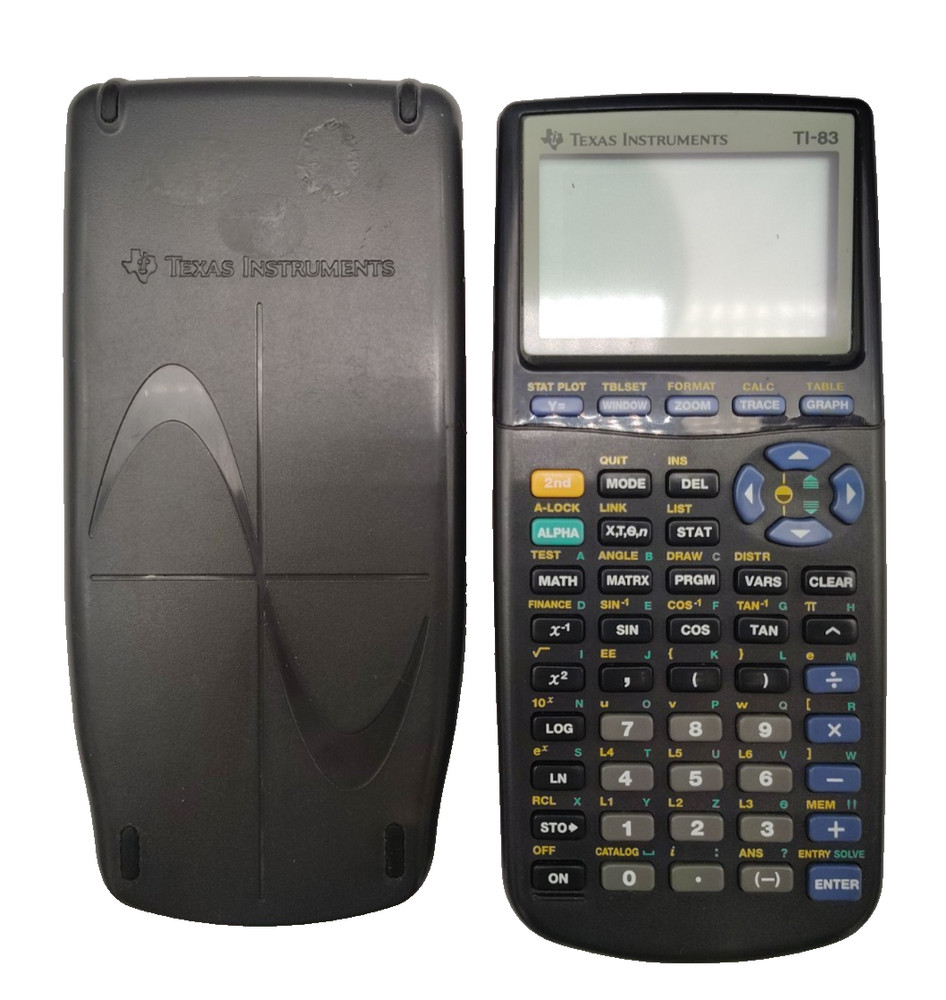 Texas Instruments TI-83 Handheld Graphing Calculator With Cover 1996 Tested