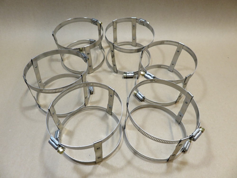 QTY 6 PolyPro PPS-PAC 2-3-4" diameter single wall PP PVC adapter clamp