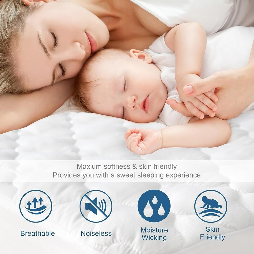 2-Pack Full Mattress Protector Pad Waterproof Mattress Cover Deep Pocket 14"
