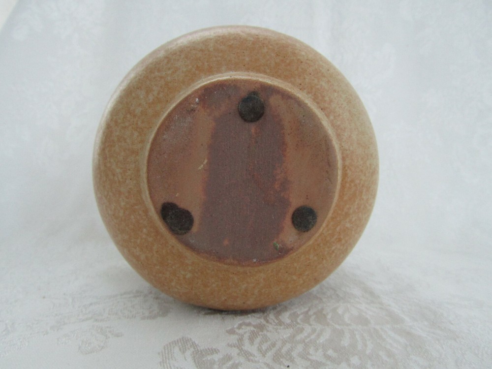 Handmade Tan & Brown 5”x 5" Ceramic Planter Never Used