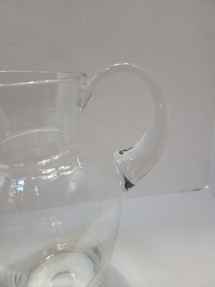 Vintage Hand Blown Clear Glass Pitcher