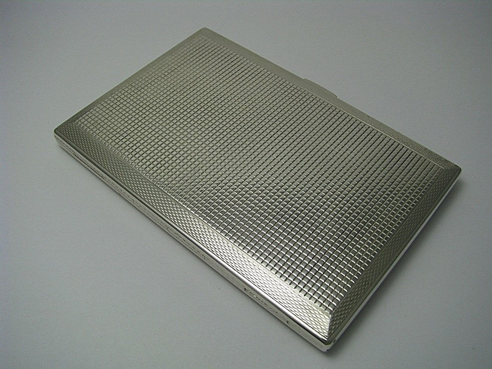 SWEDISH SOLID SILVER CIGARETTE CASE 835 Silver Scandinavia Sweden c1940s Rare!