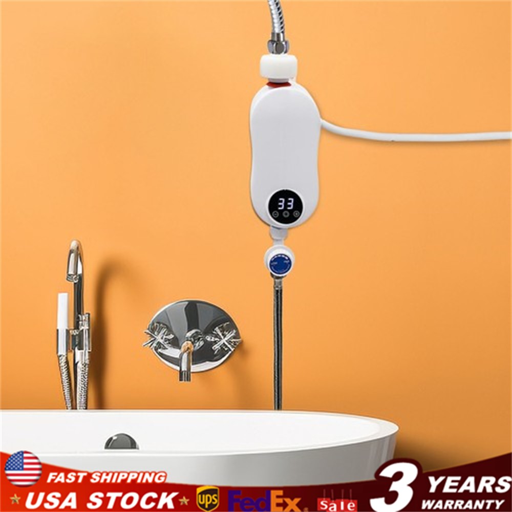 110V Instant Hot Water Heater With Shower Head Tankless Electric Shower 3500W US