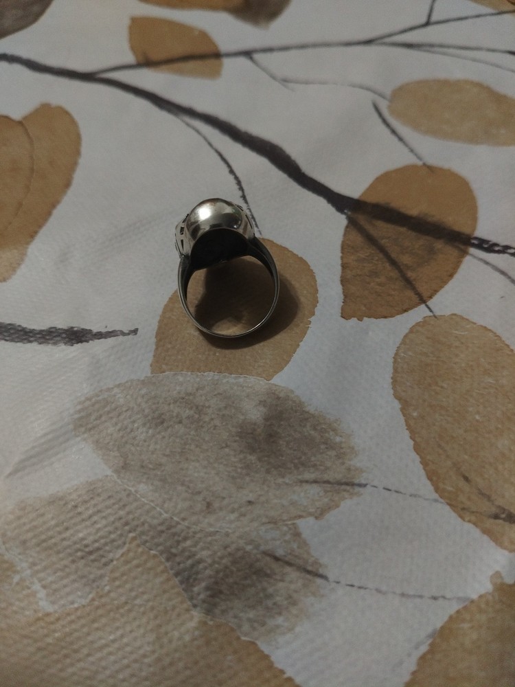 Unisex 925 Silver Skull Ring Size 17