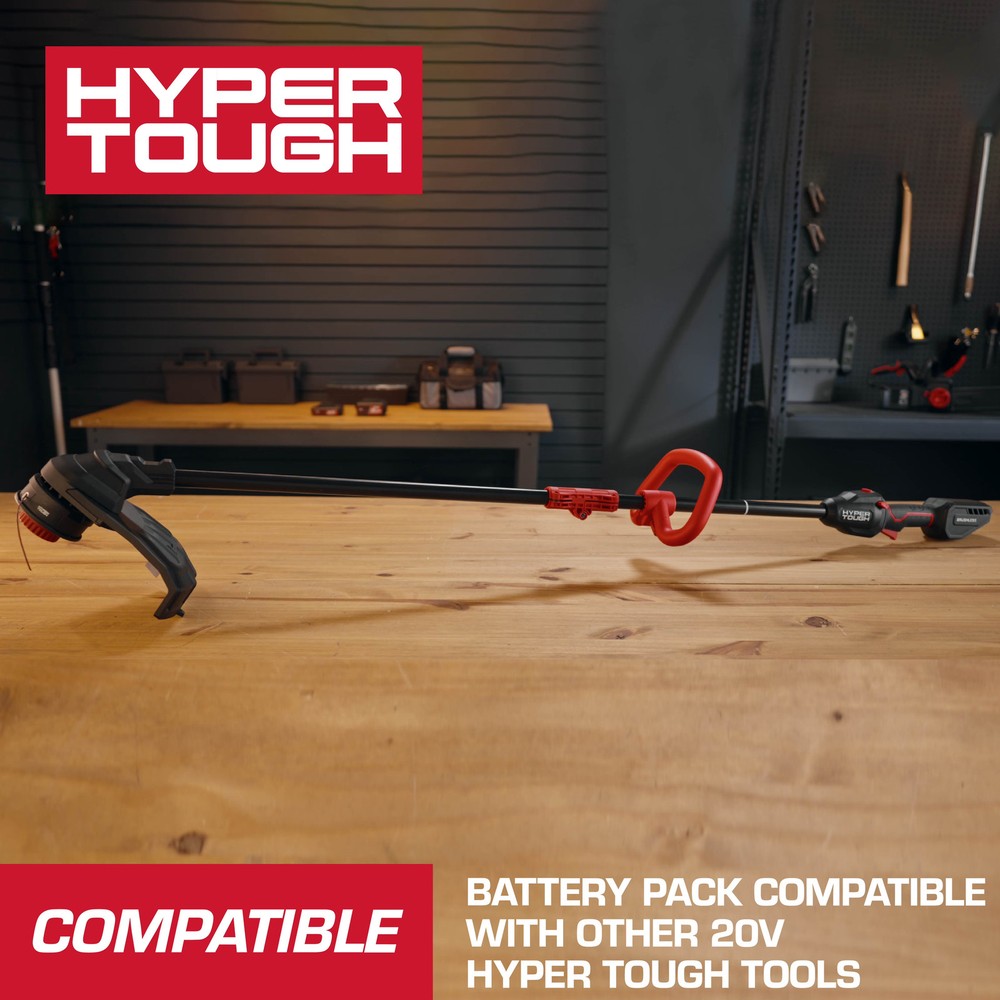 Hyper Tough 14" 20V Brushless Cordless String Trimmer with 20V Max 4.0Ah Battery