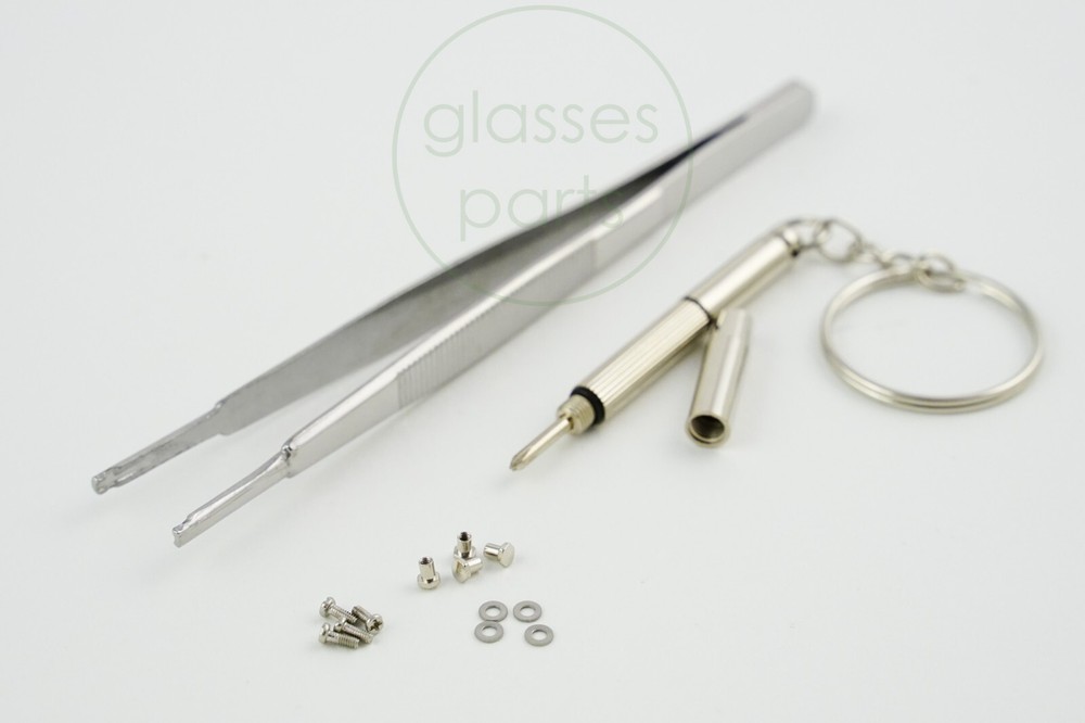 Replacement Kit "Lenses Screws" + Gaskets for Prada Sunglasses 14 Piece Set Tool