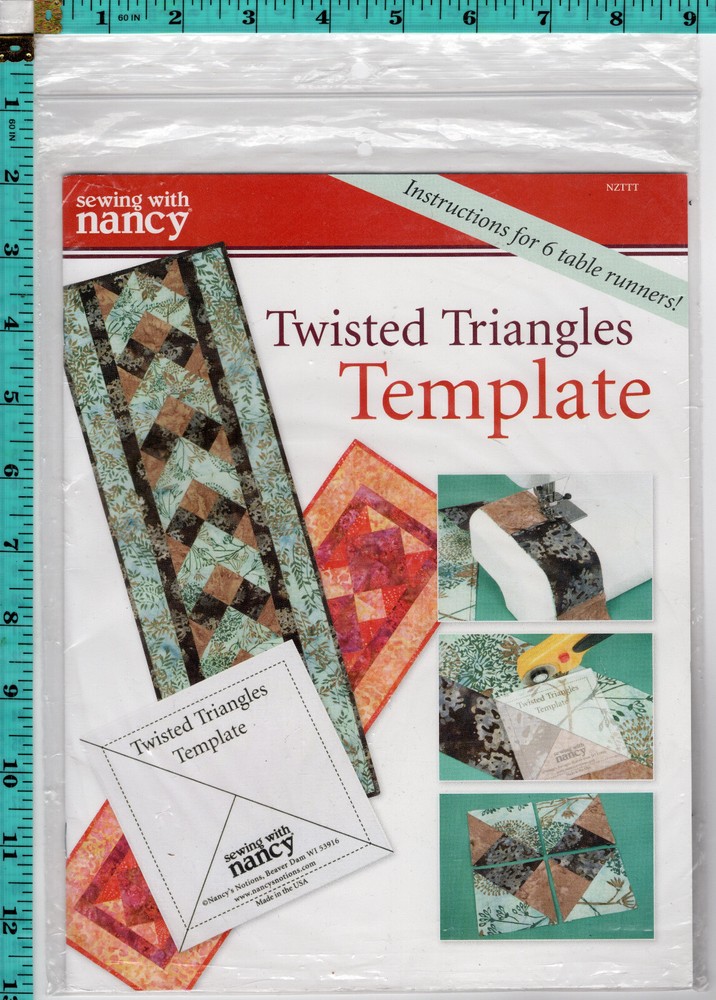 Twisted Triangles Template Sewing with Nancy NZTTT 6 Table Runner Instructions