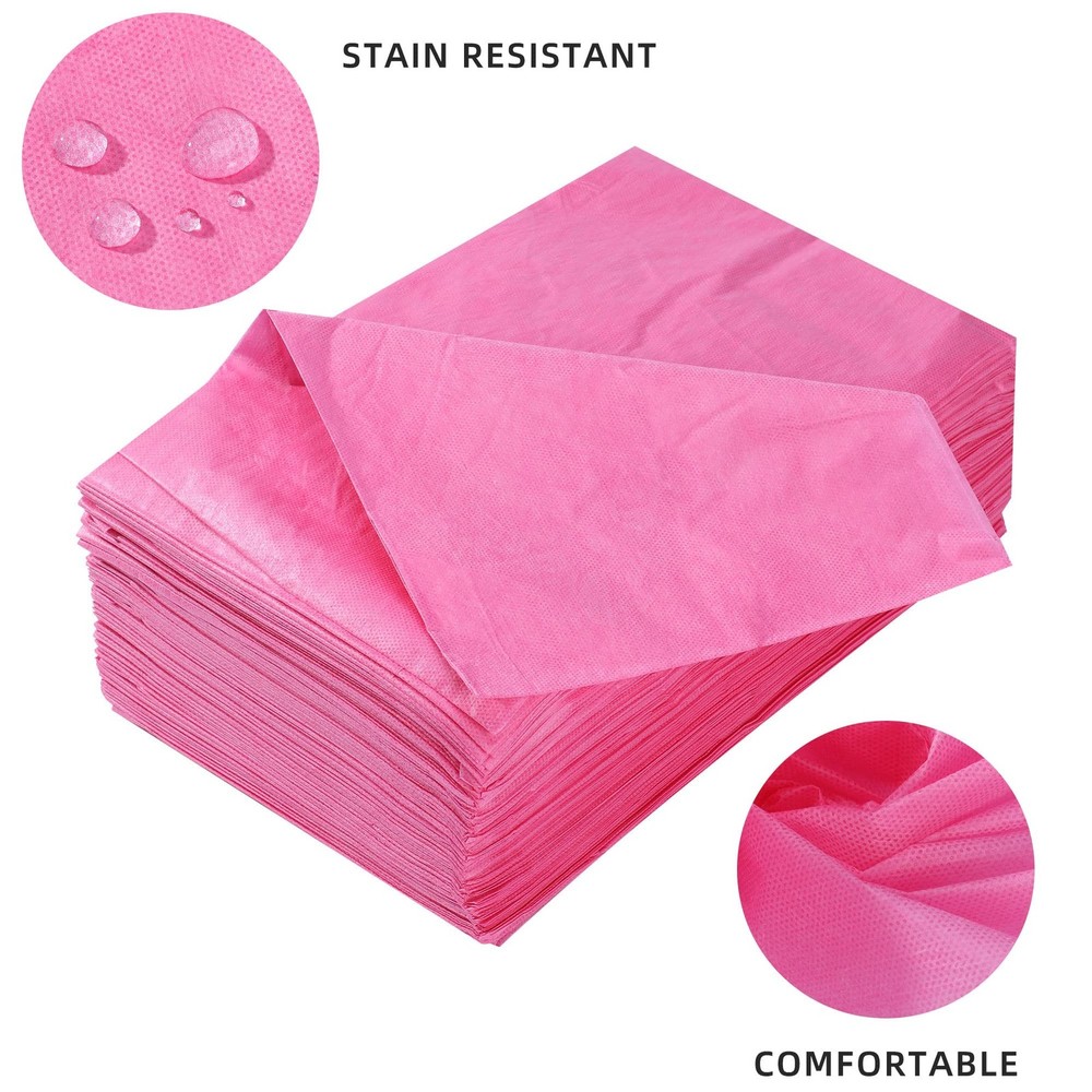 200 Pieces Disposable Non Woven Massage Table Sheets Set Include 100 Pieces 3...