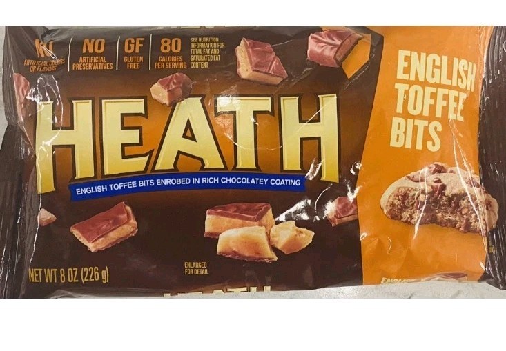 5 Pack HEATH English Toffee Chocolate Coating BITS Premium Baking Chips 8oz Bag