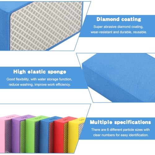 6 Pack Diamond Polishing Pads, Sanding Blocks, Tile Tools Foam Backing Diamond