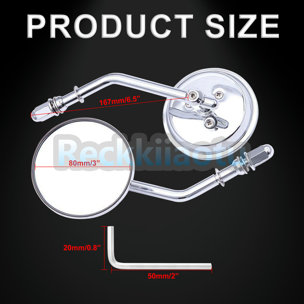 Chrome Motorcycle Wing Rearview Side Mirror For Hard Candy Custom FXS