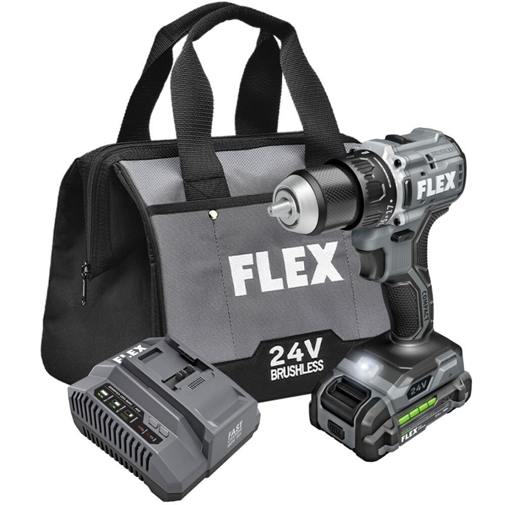 Flex 1/2 Inch 2 Speed Compact Drill Driver Kit