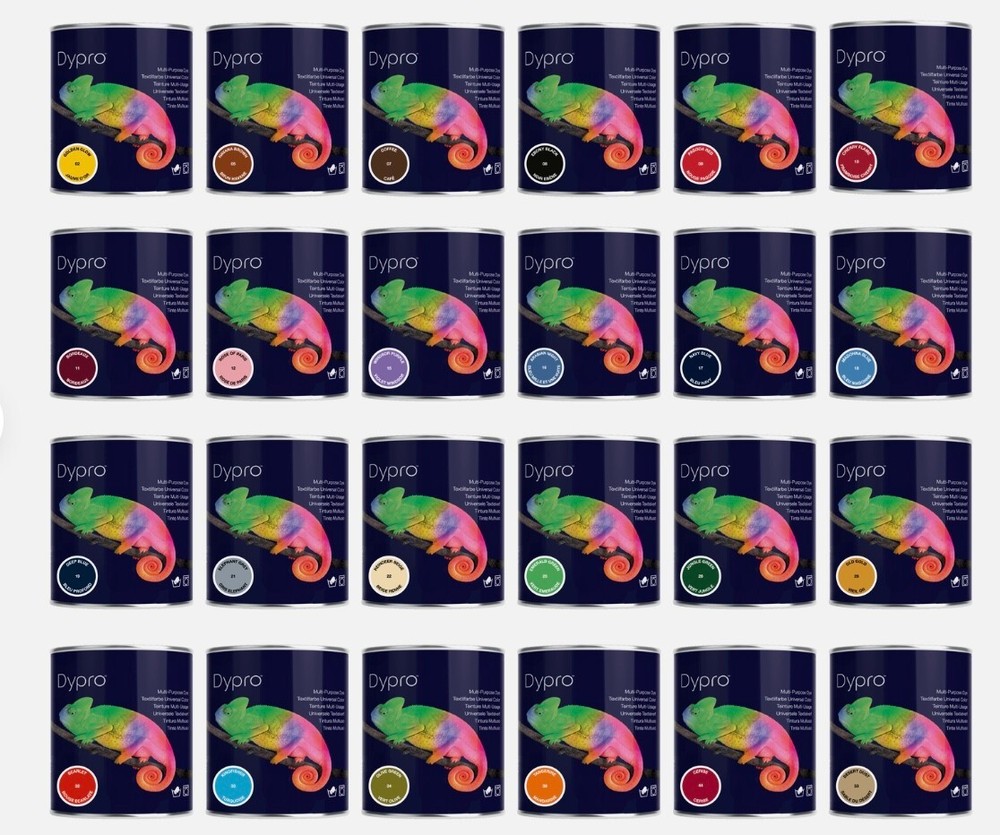 Dylon multi purpose fabric dyes 500 gsm tin,