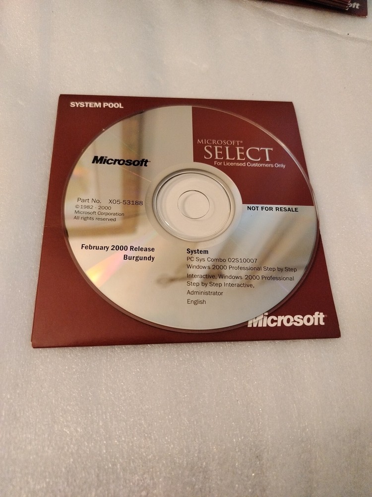 Microsoft Select System Pool (Burgundy) April 2000 Release