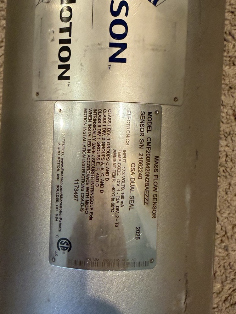 2" 600# Micro Motion CMF200 Flow Sensor Enhanced Core Processor NEW P15 - Read D