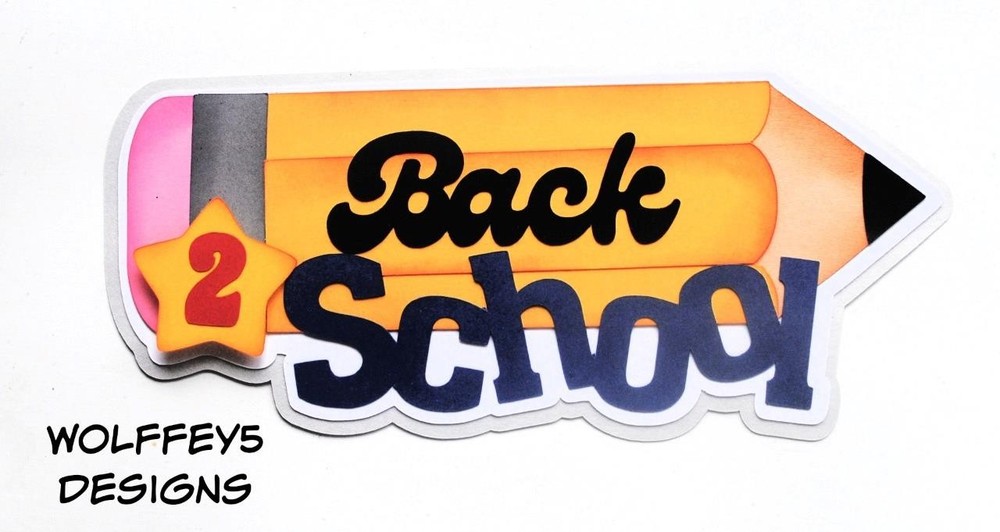 CRAFTECAFE BACK 2 SCHOOL KID TITLE paper piecing scrapbook die cut piece 3D page