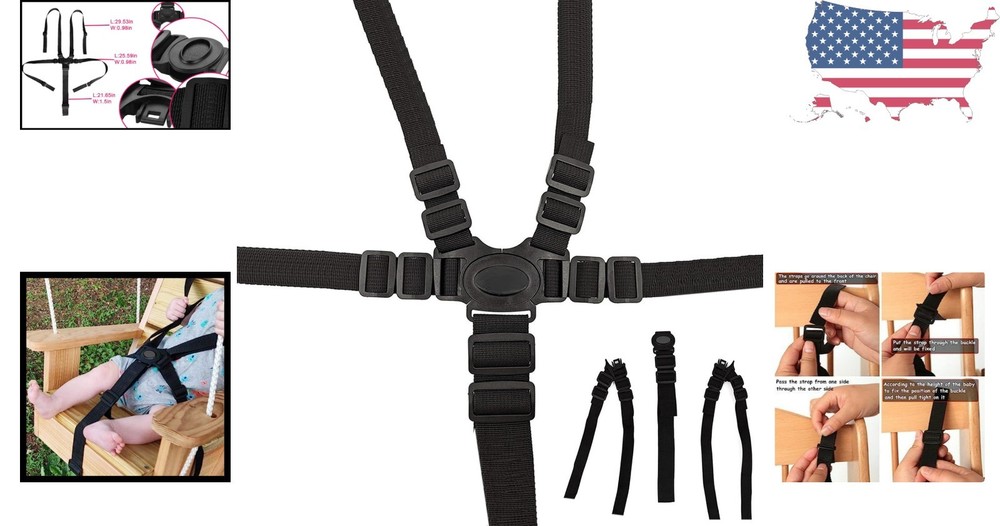 Adjustable 5-Point Safety Belt for Strollers & High Chairs - Easy Installation
