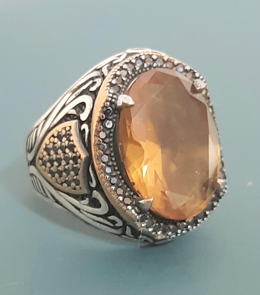 925 SILVER RING Men Solitaire Alexandrite Ring Sterling Man $
