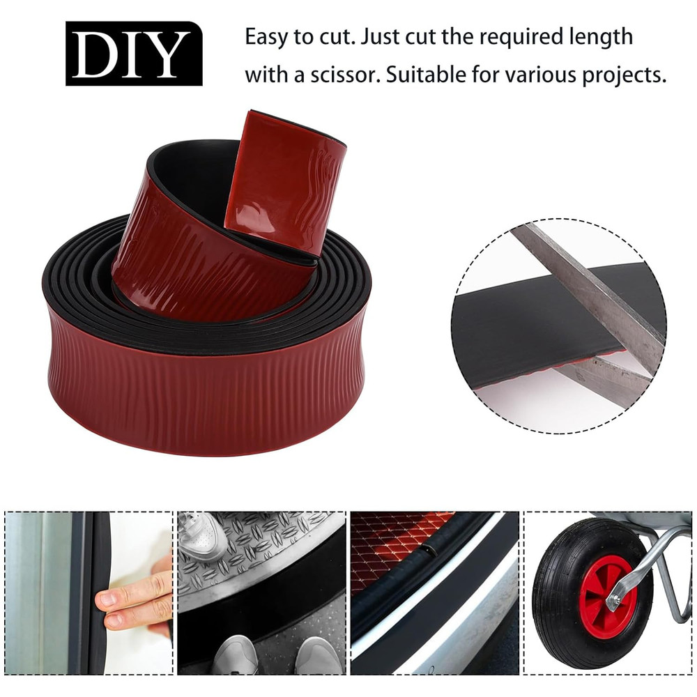 Neoprene Rubber Strips Self Adhesive Solid Rubber Sheets Rolls Strips for DIY...