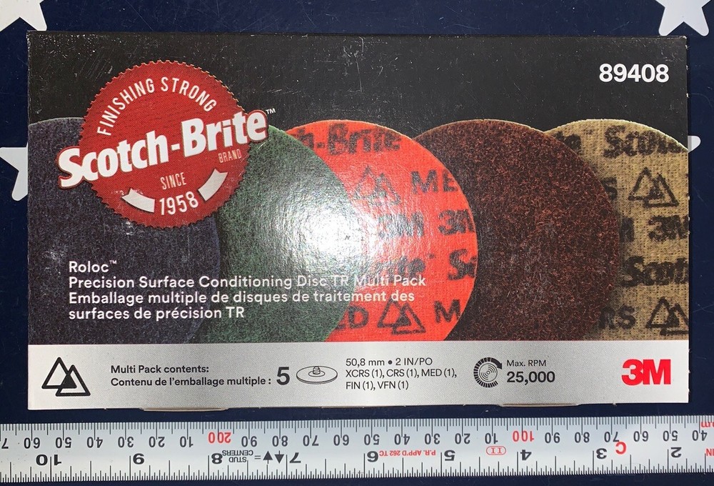 3M 2” Scotch-Brite Roloc Surface Conditioning Disc Very Fine Medium Course 89408
