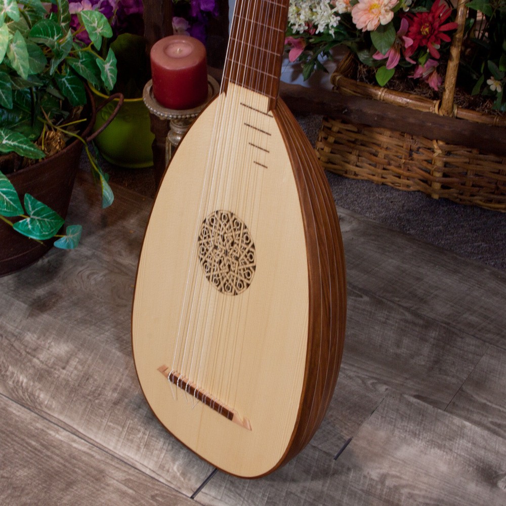 8 Course Deluxe Lute Solid Spruce Top w/ Bag + Extra String Set + Tuner