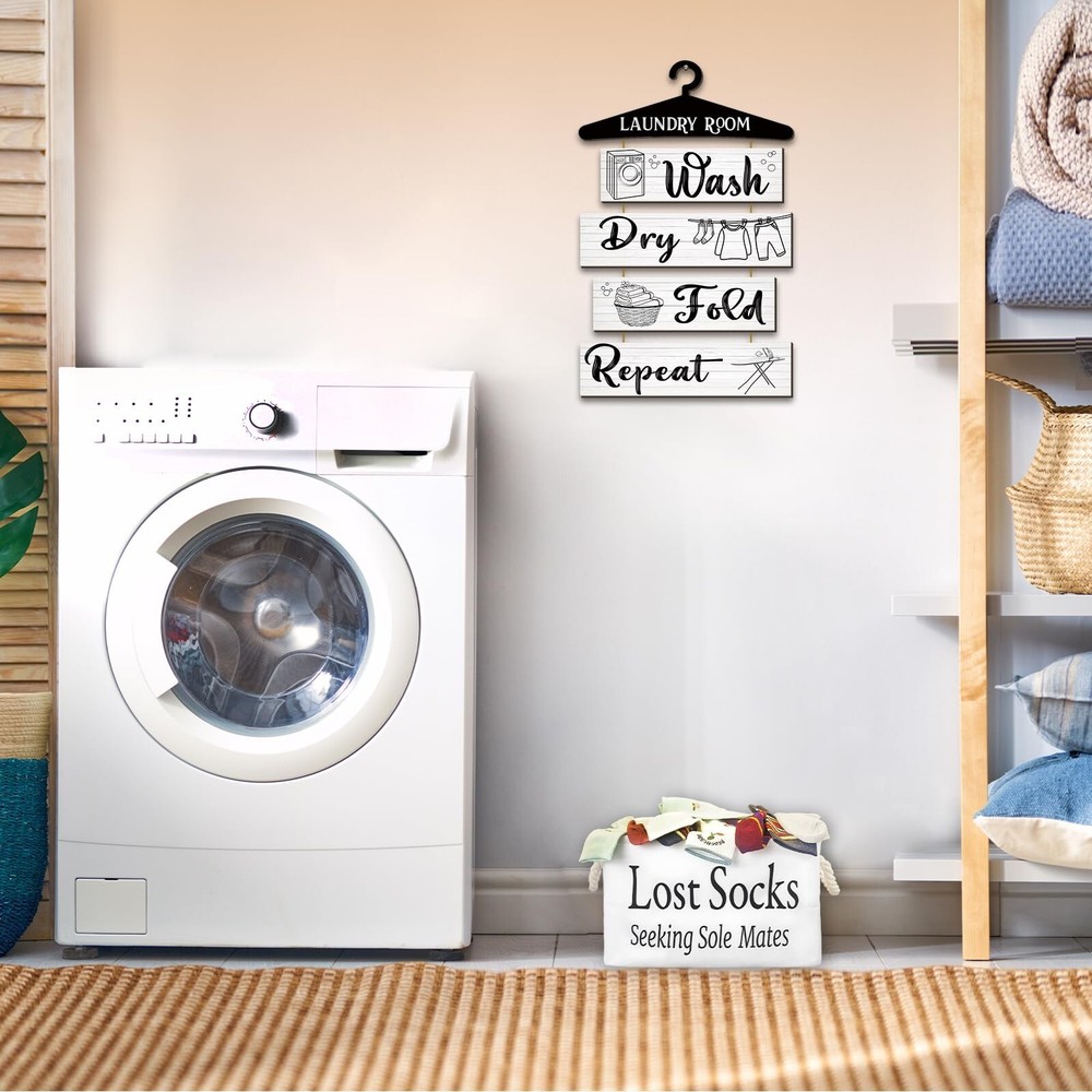 Rustic Laundry Room Decor and Accessories - Lost Sock Basket in Polyester Fab...