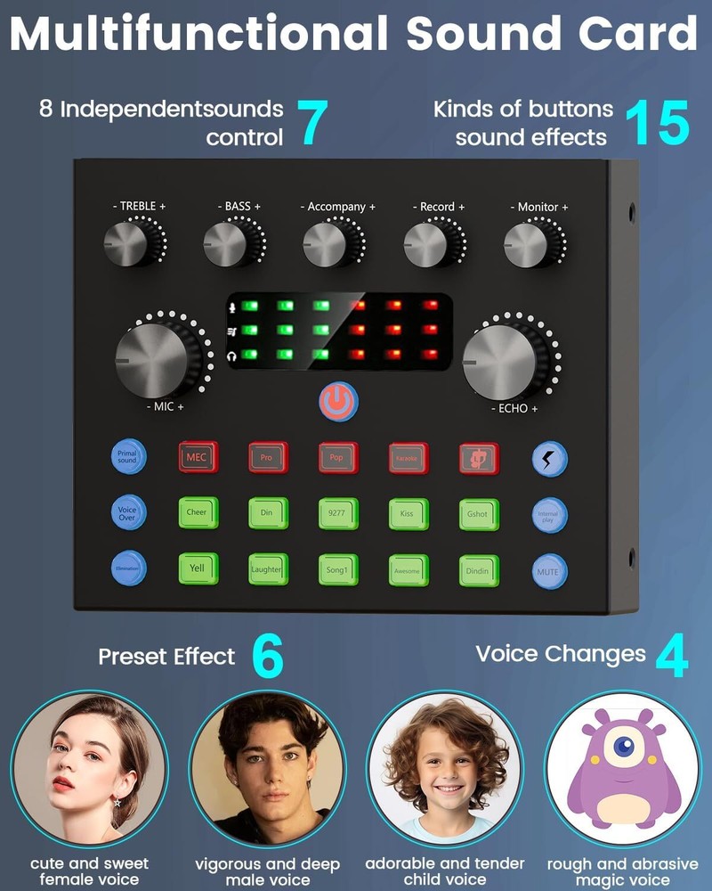 Podcast Equipment Bundle for 2, All-in-One Audio Interface with Studio Condenser