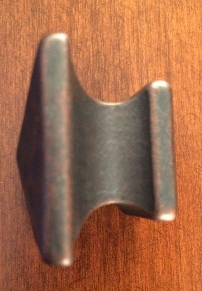 Mission Style Hammered Square Pyramid Cast Brass Knob Copper pull rustic antique