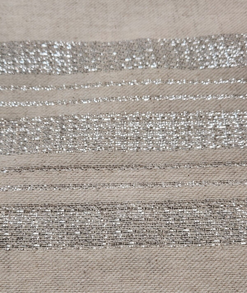 Domain Linen-Look Tablecloth-Beige with Silver Embrodered Threading-Square