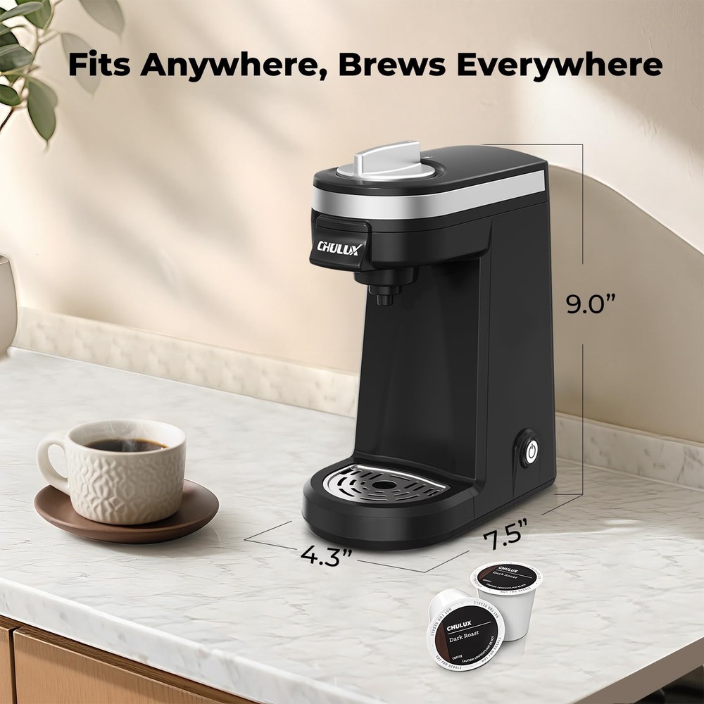 Single Serve Coffee Maker for Capsule and Ground Cup Machine Black