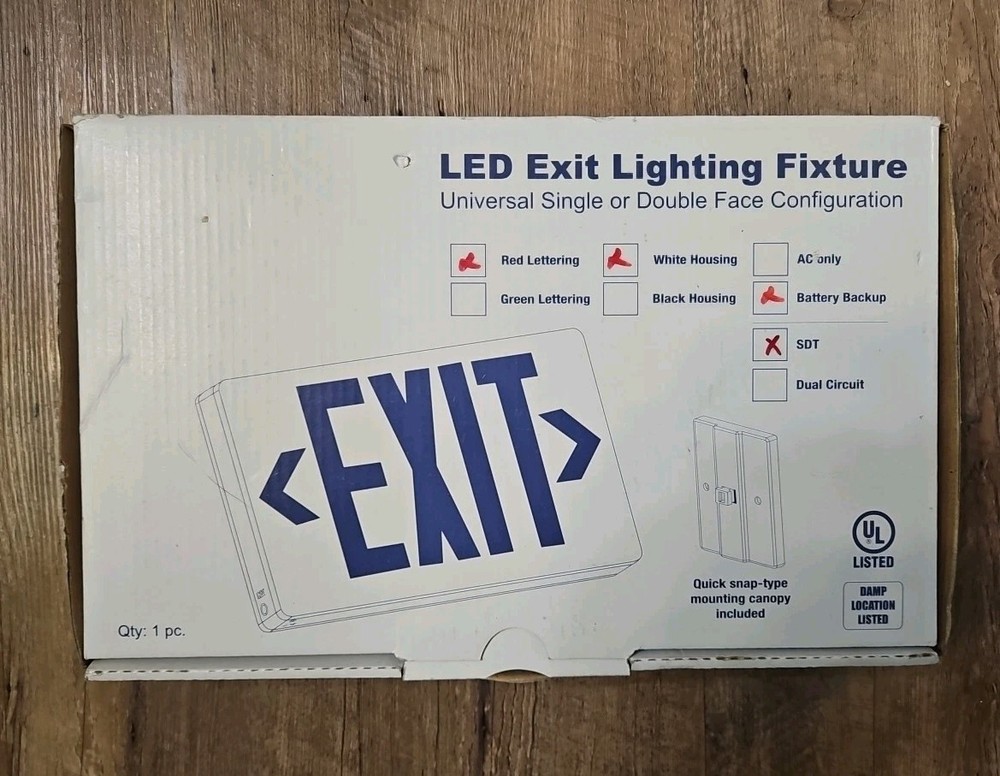 Beghelli LED Exit Sign RED Brand NEW! EZXTEU2RWEMSDT