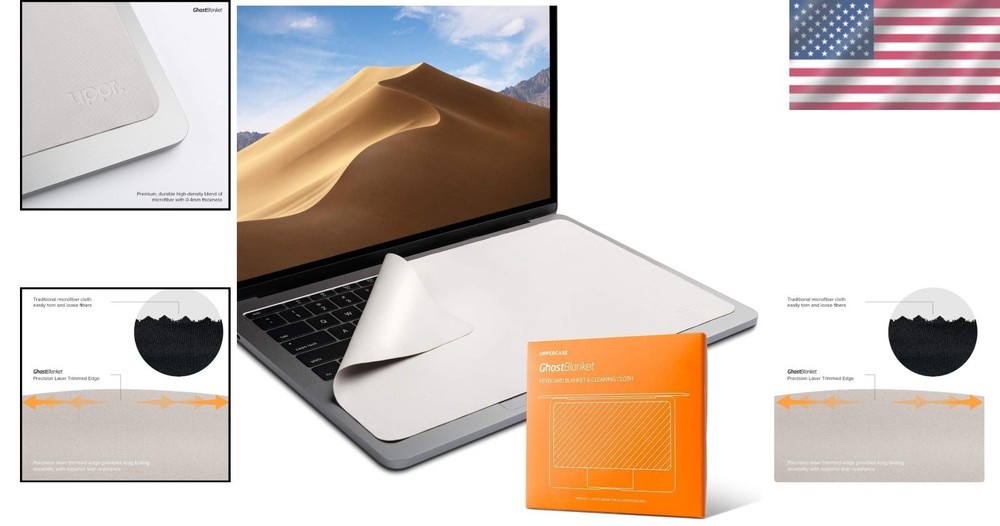 GhostBlanket Screen Keyboard Imprint Protection Microfiber Liner and Cleaning Cl