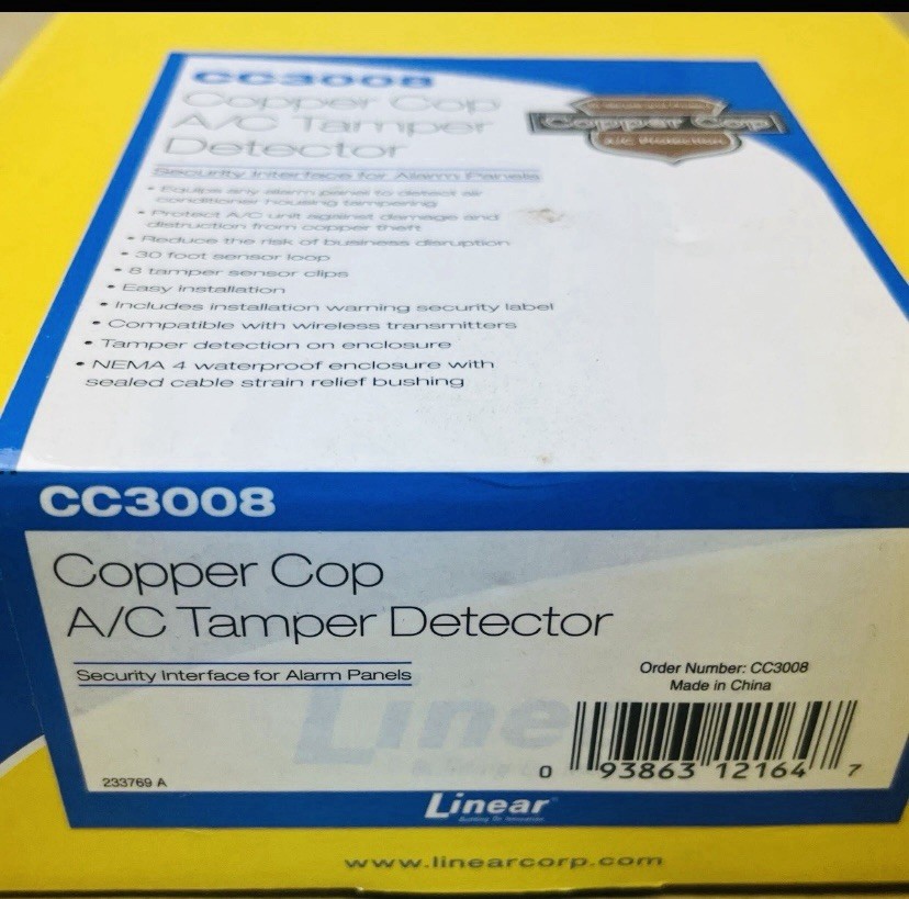 Linear Security CC3008 Copper Cop A/C Tamper Detector Interface for Alarm Panels