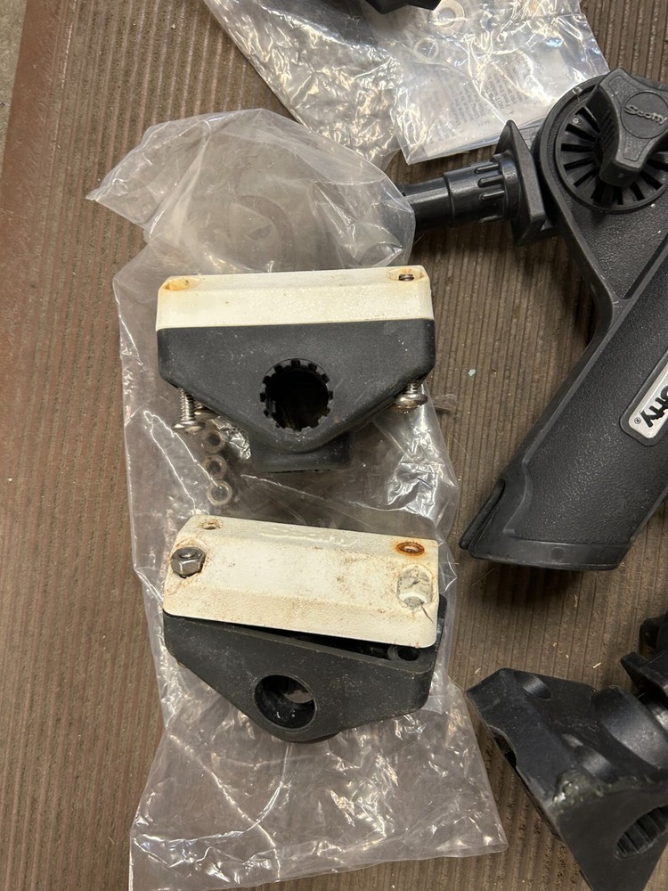 Scotty Mounting Plates, Pole holders, Wire plug, Mounting Pieces, Down Rigger