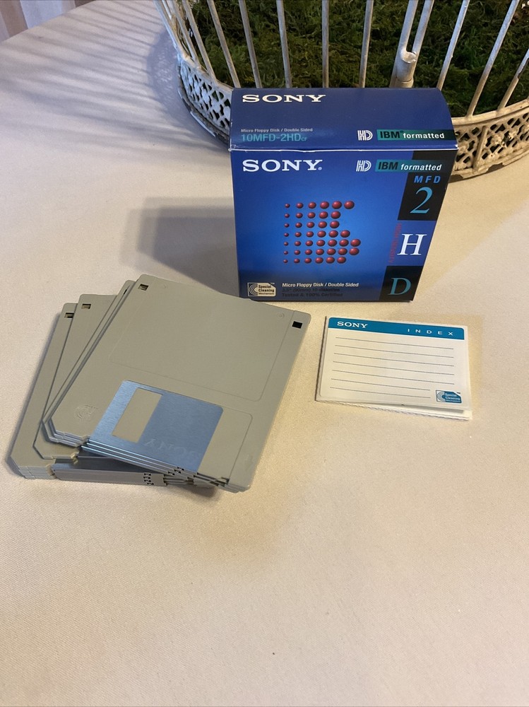 Sony HD IBM Formatted MFD 2 Micro Floppy Disk 2-Sided 9 Pack 2HD
