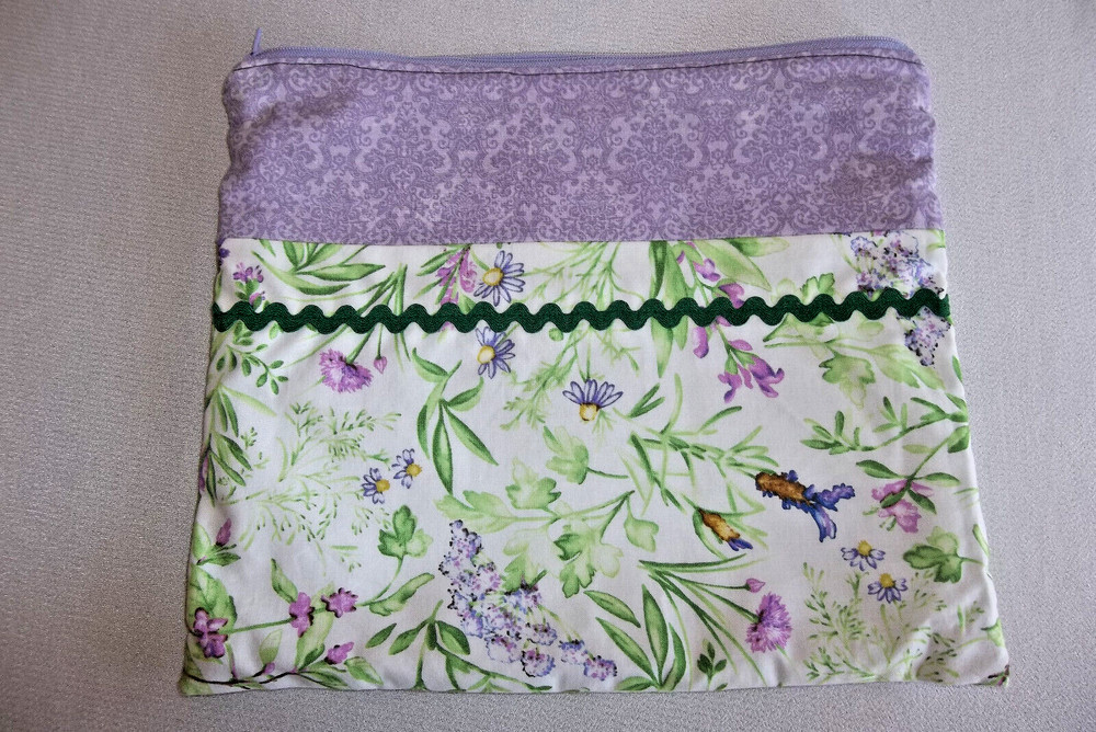 PROJECT BAG Handmade Zippered/Lined Fabric FOR Needlework and Crafts