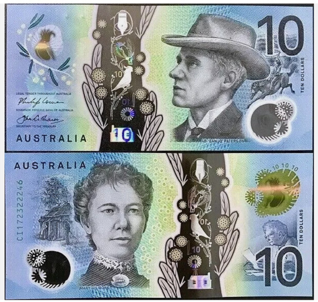 2017 Australia 10 Dollars P-63 Polymer UNC NEW Banknote