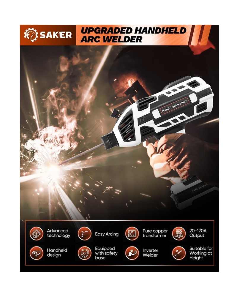 Saker Portable Welding Machine,110V Welding Machine with IGBT Inverter 5 Vari...