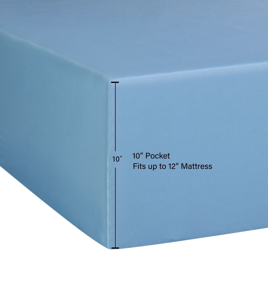 Mainstays Basic Value Microfiber Bed Sheet Set, Light Blue, Twin, 3 Piece.