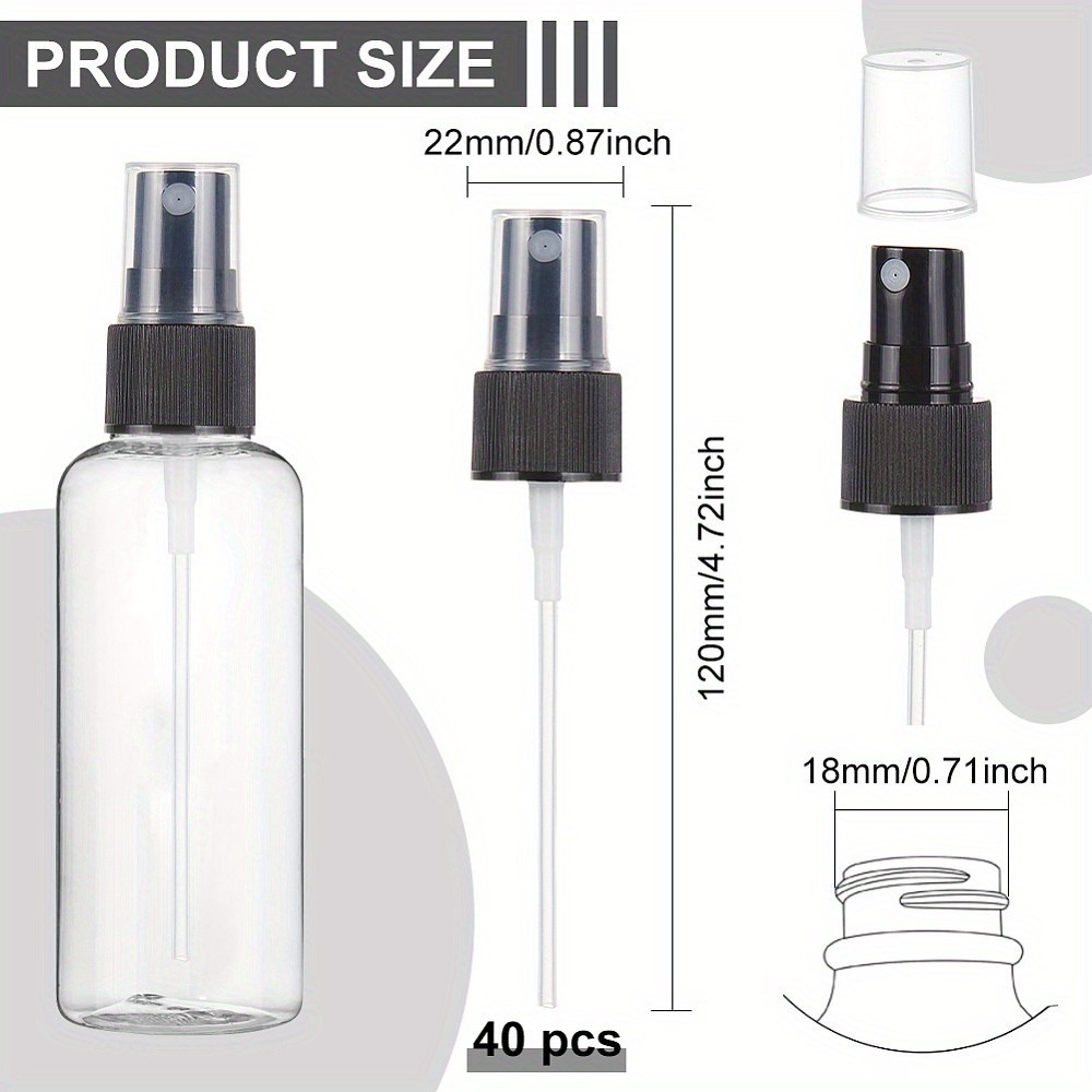 40pcs Plastic Replacement Spray Head with Dust Cap Black 12x2.2cm