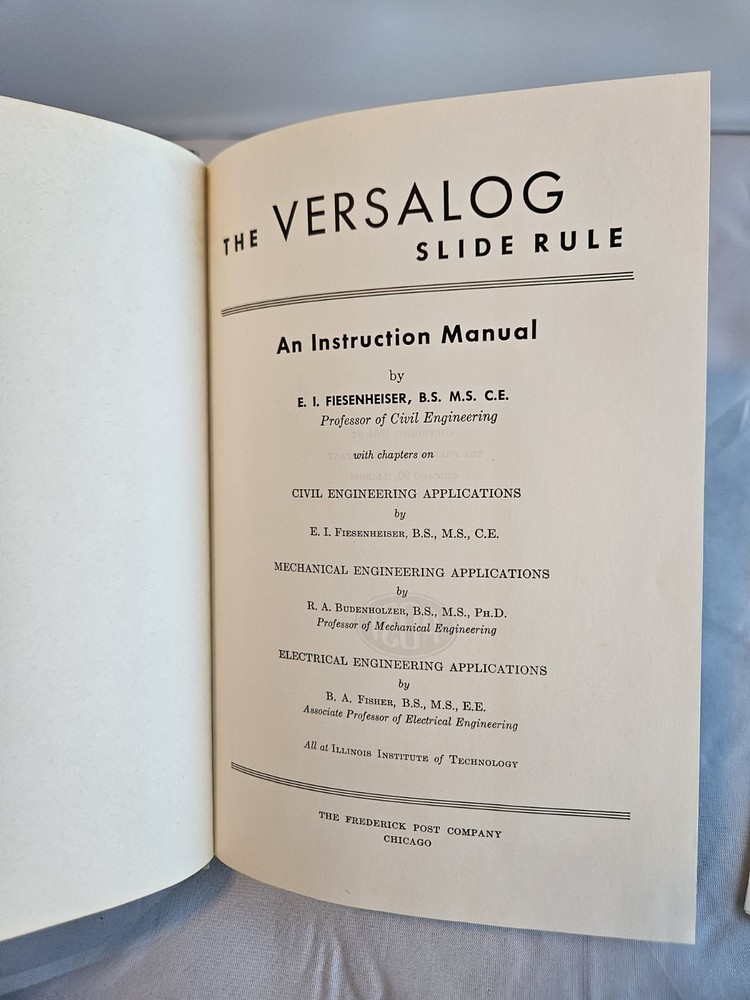 VERSALOG Slide Rule Instructions, The Frederick Post Co.