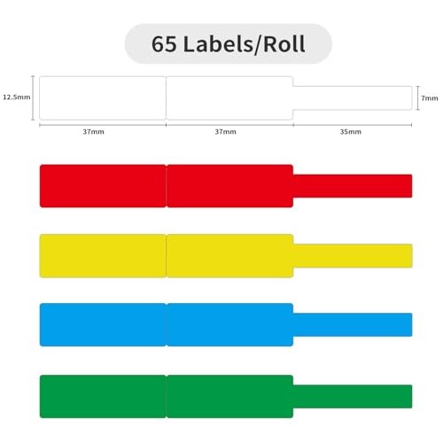 Cable Label Maker Tape (0.49" x 4.29") Printer Sticker Paper with Self White