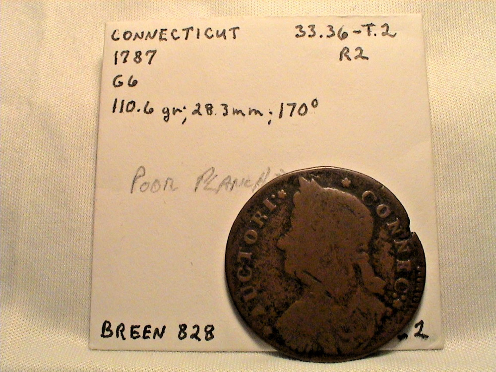 1787- Connecticut Copper Colonial Cent