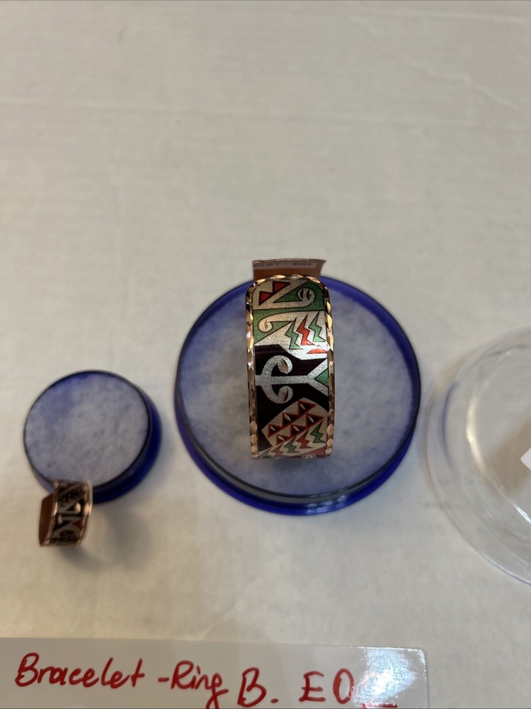 Colorful Copper Ring and Bracelet Set (E02)