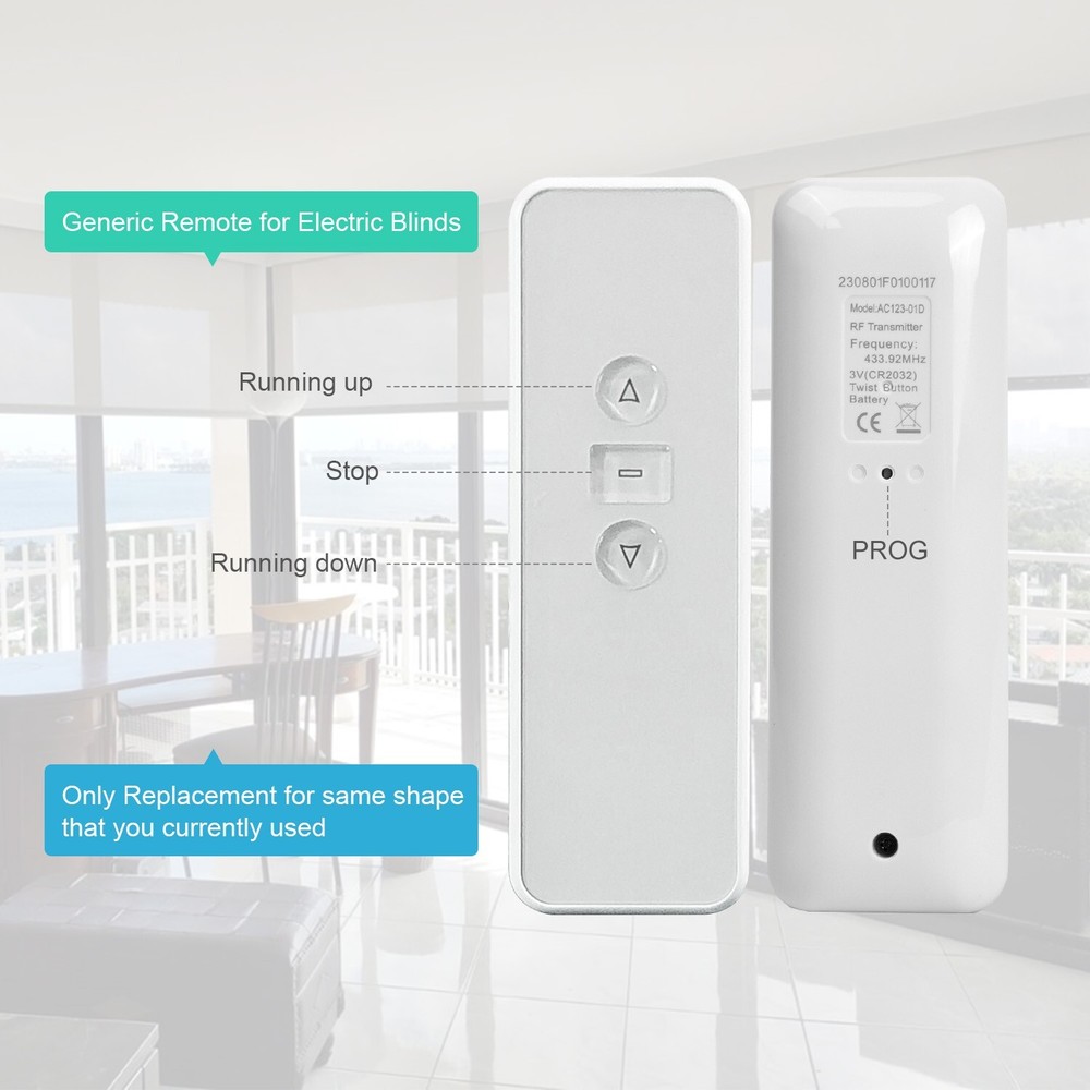 AC123-06D RF Transmitter, Blinds Remote Control Multi-Channel For AOK, Sortfle
