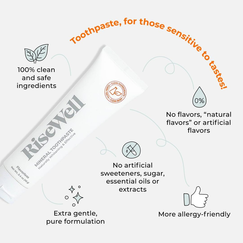 Mineral Unflavored Toothpaste - Hydroxyapatite Flavorless Toothpaste - Made i...
