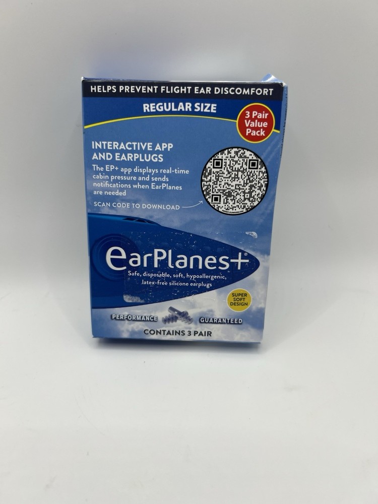 Earplanes Ear Planes Pressure Aid Ear Inserts For Traveling On Planes 3 Pack