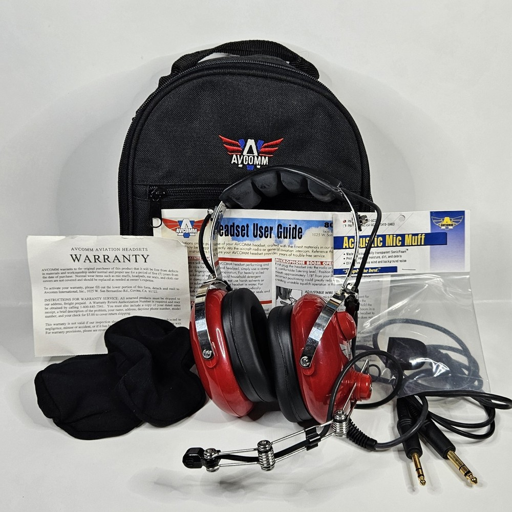 AVCOMM AC-250PNR Red Headset Bundle With Accessories #1